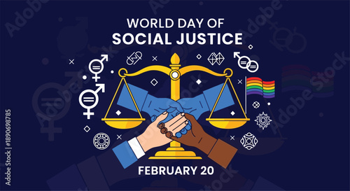 Hands Holding in Front of Scales Justice.