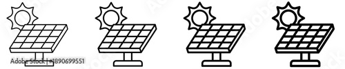 Solar Panel  Icon Set Different Style Collection
