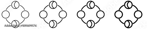 Moon Phases  Icon Set Different Style Collection
