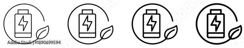 Green Battery  Icon Set Different Style Collection
