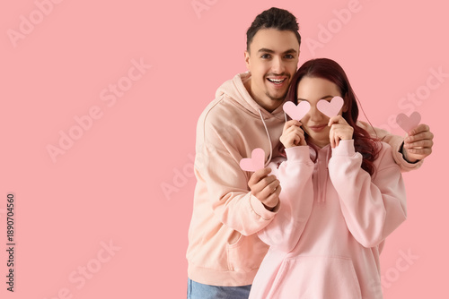 Young lovely couple with pa...