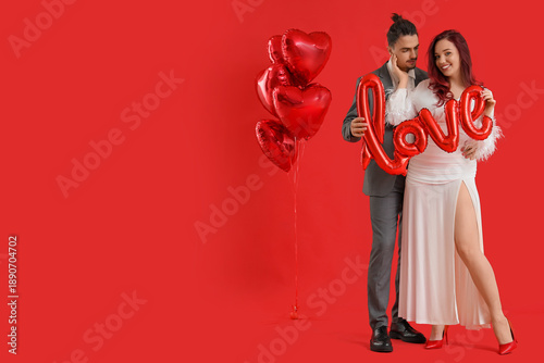Young wedding couple with b...