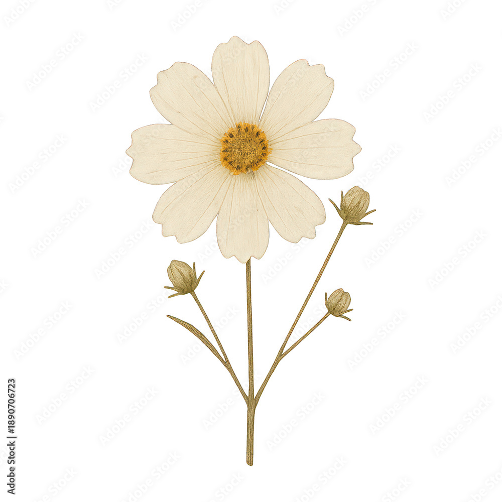 Obraz premium PNG Delicate white flower illustration