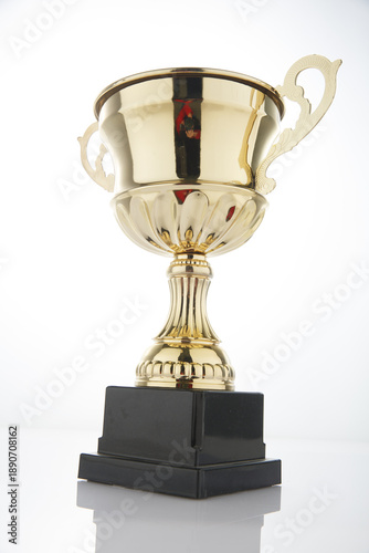 Obraz na płótnie Gold Metal Trophy with Black Base - Victory Award