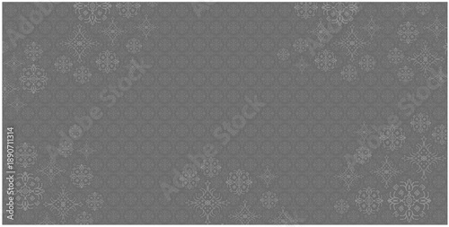 Ethnic scarf pattern with Silver background and vintage ornamental floral elements for classic fashion design