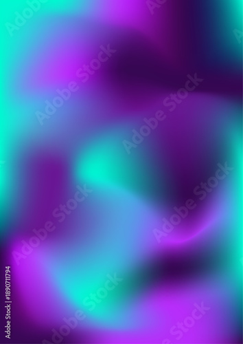 Vertical background design inspired by northern lights with glowing cyan and purple flowing organic shapes
