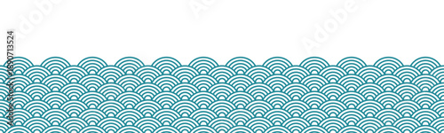 和風の波の模様のシームレス背景画像。（Seamless background image of Japanese style wave pattern.）
