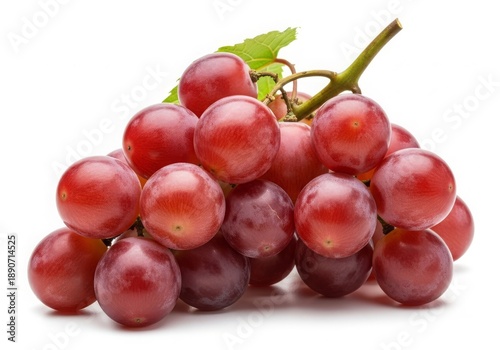Red grapes isolated on a white background. Fruit symbolizing abundance, unity, and togetherness during festive celebrations