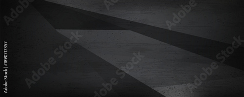 3D black rough grunge abstract background overlap layer on dark space with polygonal effect decoration. vector illustration
