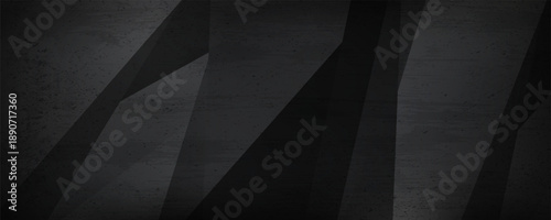 3D black rough grunge abstract background overlap layer on dark space with polygonal effect decoration. Modern graphic design element cutout style concept for web. vector Eps 10