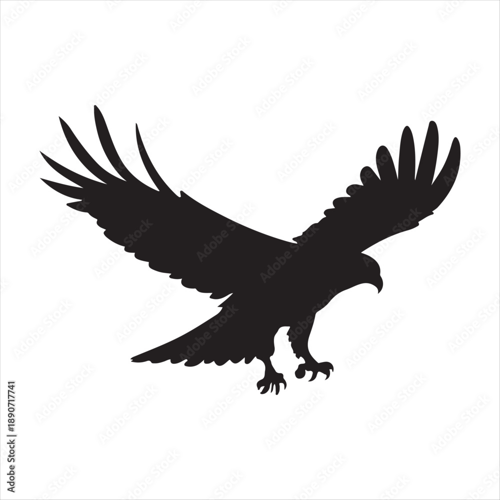 Obraz premium Hawk diving vector silhouette line art logo design concept illustration 