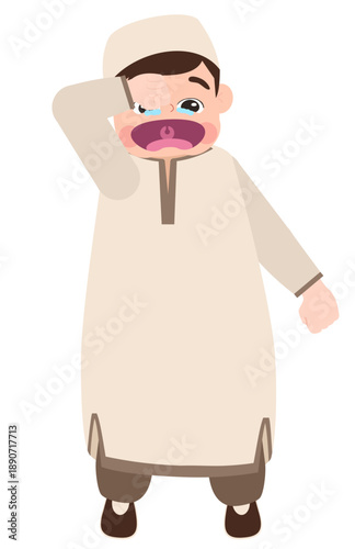 Tears of Sorrow: A young person, overcome with distress, is captured in an illustration, with tears streaming down the face, eyes wide with emotion.