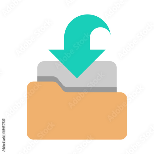 Data Import Icon - Flat Color