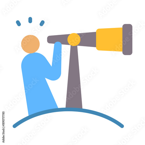 Forecasting Icon - Flat Color