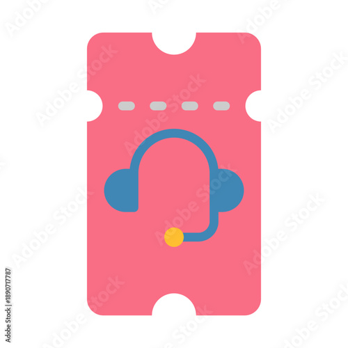 Support Ticket Icon - Flat Color