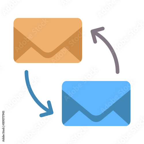 Triggered Email Icon - Flat Color