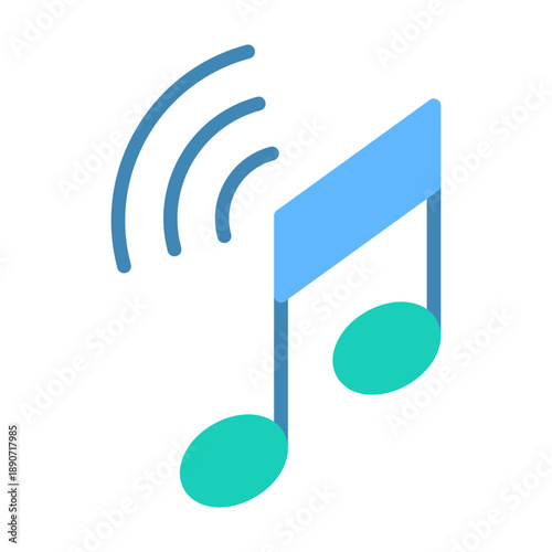 Notification Tones Icon - Flat Color