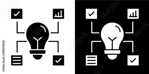 Innovation Ecosystem Icon Set White Glyph Style Collection