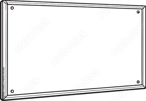 Bulletin Board Frame Black White Line Art