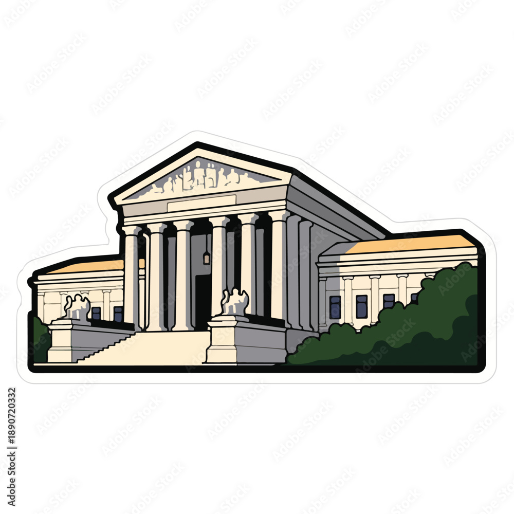 Fototapeta premium A building with columns and a triangular roof