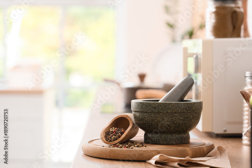 Granite mortar with pestle ...