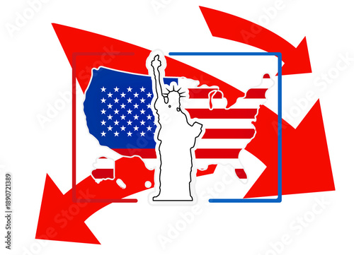 simple red and blue geometr...