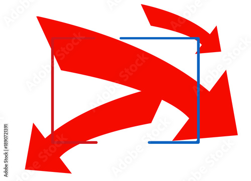 simple red and blue geometr...