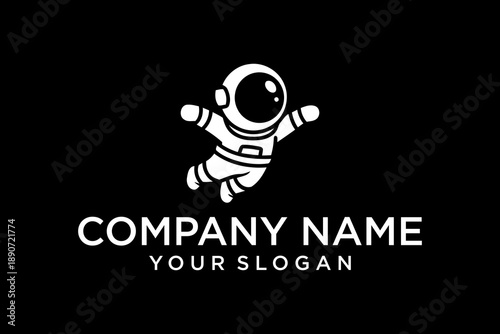 Minimalist Floating Astronaut Logo Design for Technology and Exploration Brands