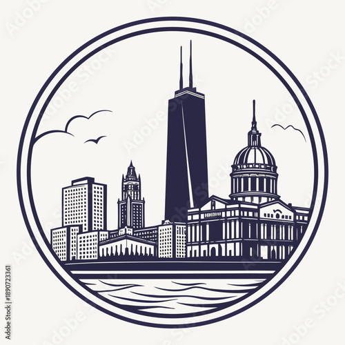 Iconic chicago skyline