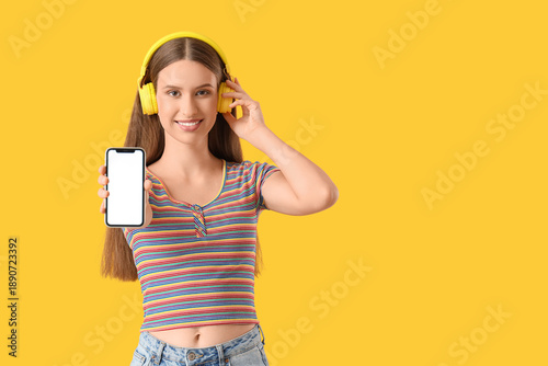 Beautiful young woman in he...