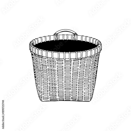 Wicker Laundry Basket with Handle