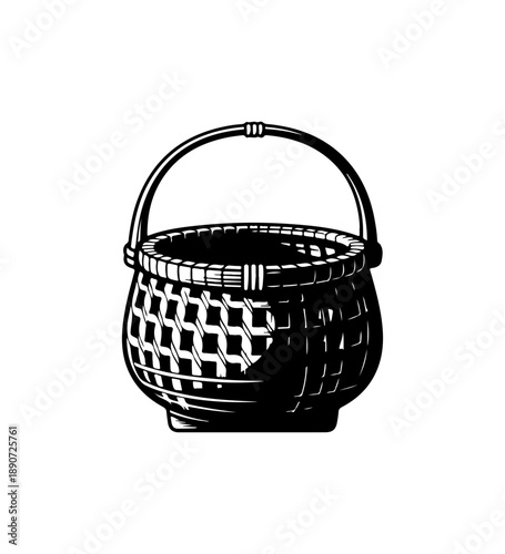 Wicker Basket with Handle