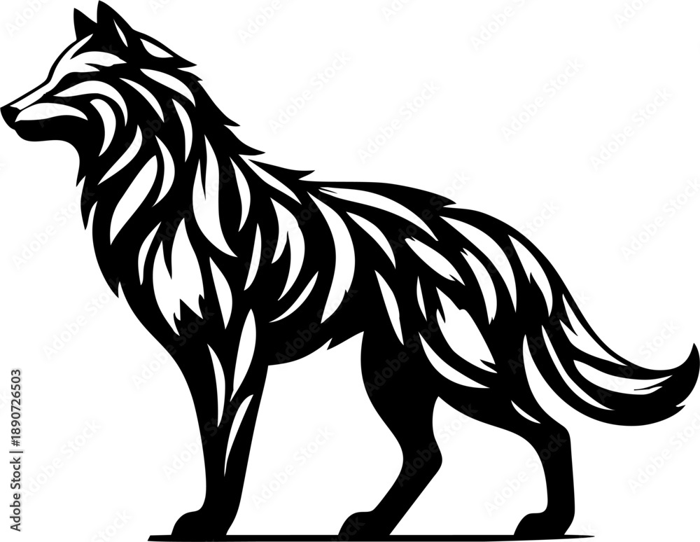 Obraz premium Fox Black Silhouette Art.eps