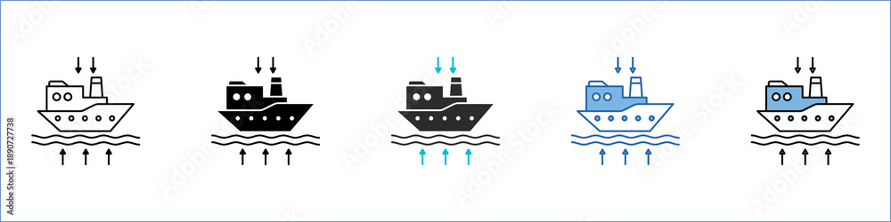 Obraz premium Buoyancy Single Icon Pack Multistyle