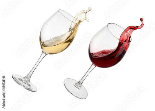 Quadro em tela dynamic splash of white wine in a clear glass, captured in motion against a transparent background, refreshing and lively