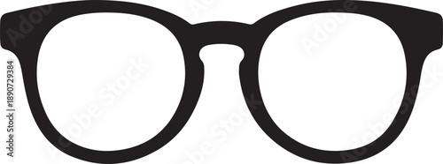Glasses Silhouette – Spectacles Vector Black on White