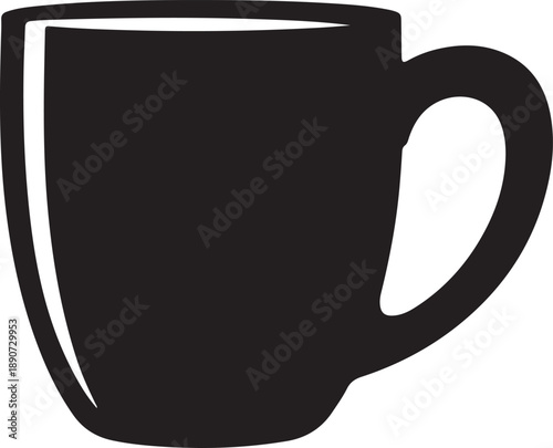 Coffee Cup Silhouette – Mug Vector Black on White