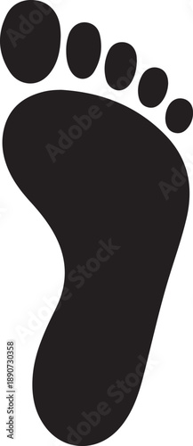 Footprint Silhouette – Footprints Vector Black on White