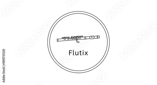 Flutix Musical Instrument Inside Circle Logo.