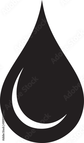 “Raindrop Silhouette – Rain Drop Vector Black on White