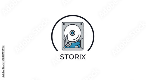 Storix Hard Disk Drive Logo Design.