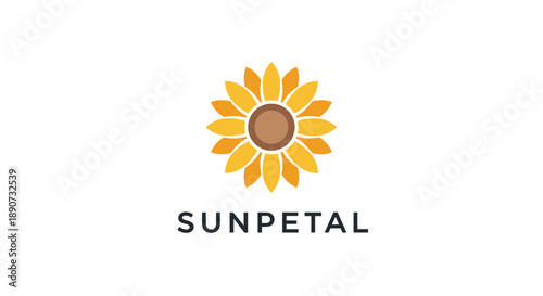 Sunflower Logo Design with Petals.