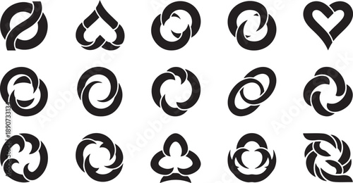 Black and white playing card suit symbols pattern design