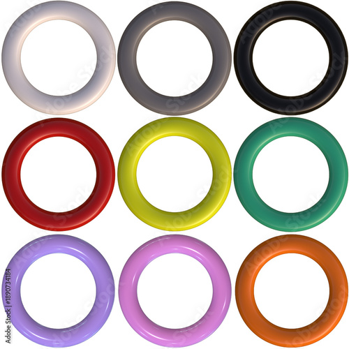 Glossy 3D Color Ring Collection