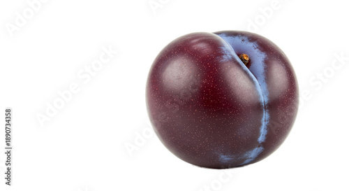 Ripe Plum Fruit Isolated Soft Purple Background Sparkling Detail