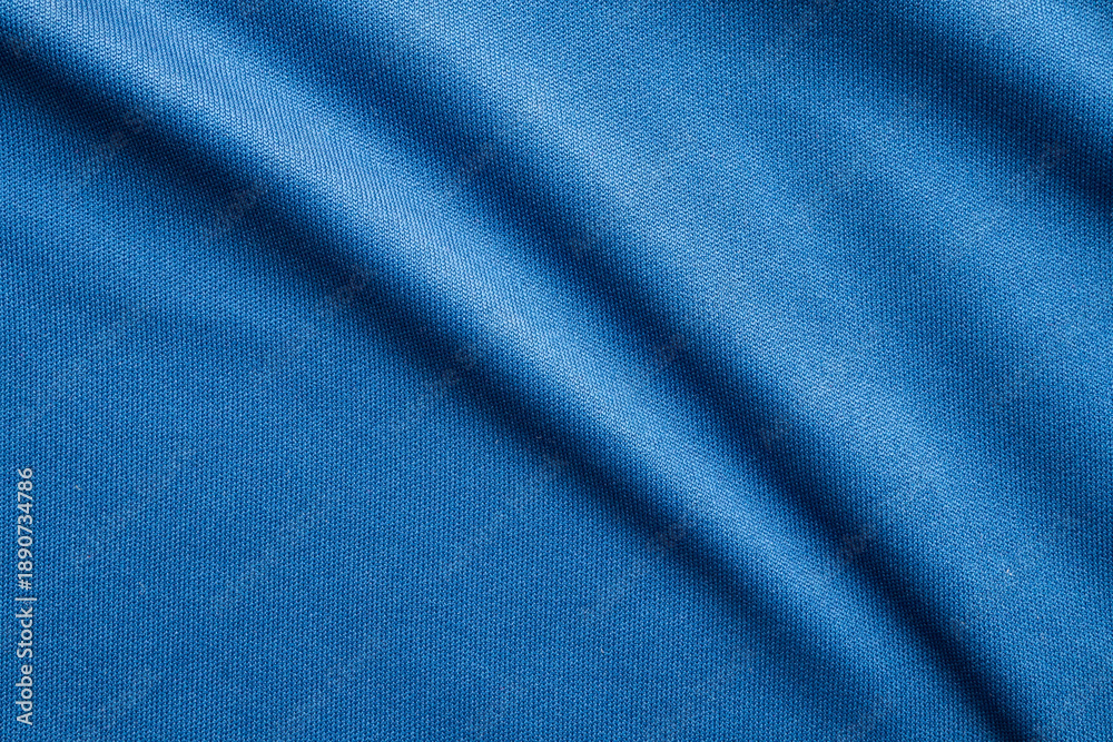 Obraz premium Blue sports clothing fabric football shirt jersey texture close up
