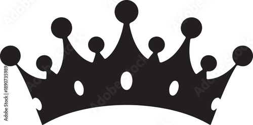 Crown Silhouette – Royal Crown Vector Black on White