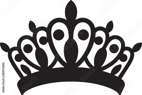 Crown Silhouette – Royal Crown Vector Black on White