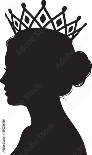 Crown Silhouette – Royal Crown Vector Black on White
