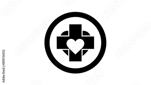 Medical Cross Heart Icon